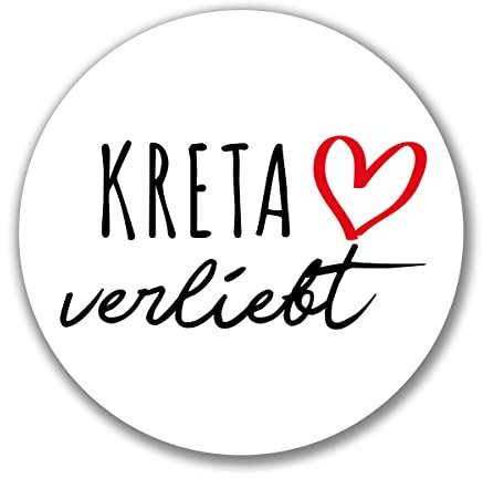 Huuraa Aufkleber Kreta verliebt Geschenk 10cm Sticker Kreta Geschenkidee