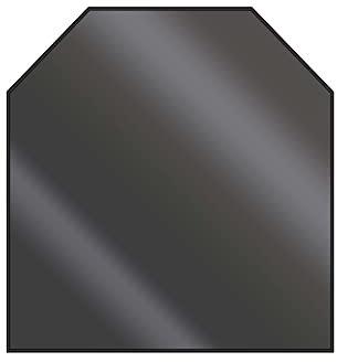 LANZZAS Bodenplatte Sechseck - 1000 x 1200 mm - Farbe: gussgrau | Funkenschutzplatte Metall