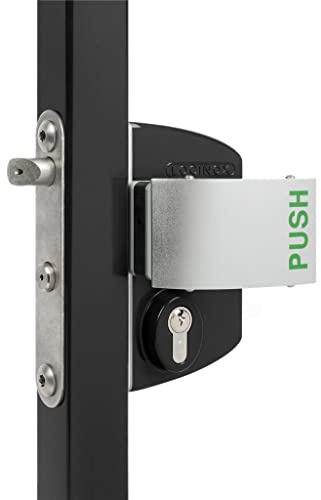 Locinox LPKQ Edelstahl Panikschloss mit PUSH-Button RAL9005 für 40-60mm Profile