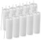Volhoply 600ml Tumbler en Plastique Réutilisables Lot de 10,Tasse en Plastique à Double Paroi avec Couvercle et Paille,Gobelets Café en Acrylique de Matte Libre BPA pour Soirées,Cadeaux(Blanc,10 Set)