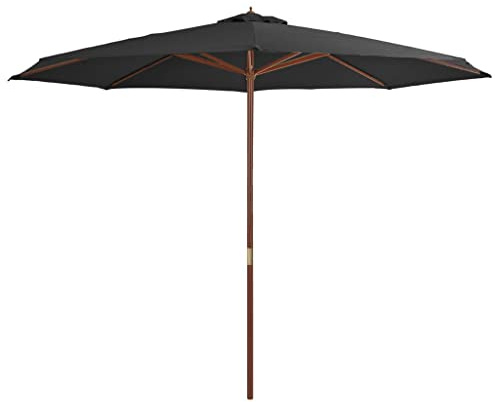 INLIFE Sonnenschirm mit Holzmast 350 cm Anthrazit