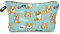 Trousses de Toilettes en Toile Mini Sac à Main Fermeture éClair Trousse de Maquillage Pochette Maquillage de Voyage pour Femmes Et Filles Motif Chien Vert Organiseur de Poche