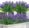 UXORSN 8 Bündel Künstliche Lavendel Kunstblumen wie Echt Kunstpflanzen Outdoor Künstliche Balkonpflanzen Wetterfest Sträucher Künstlich Blumen Pflanzen für Draußen Garten Balkon Tisch Dekor (Lila)