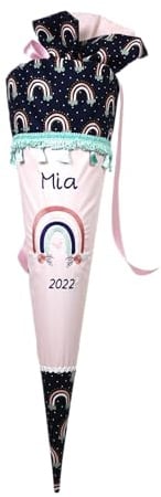 Schultüte Regenbogen Stoff Zuckertüte mit Name Mädchen