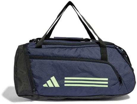 adidas Unisex - Adulto Essentials 3-Stripes Duffel Bag, shadow navy/green spark, S