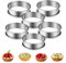 8cm Crumpet Ringe, 6Pcs Edelstahl Crumpet-Ringe Pfannkuchenform Runde Kuchenform für Pfannkuchen, Eier, Muffins