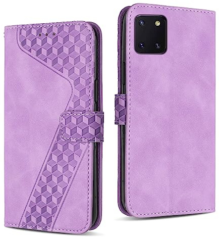 YIRRANZD Custodia per Samsung Galaxy Note 10 Lite, Cover a Libro in Pelle PU con Slot Cart e Silicone TPU Bumper, Flip Caso Portafoglio Cover per Samsung Note 10 Lite (Viola)