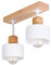 alfalux Deckenlampe Mit 2 Lampenschirmen LED Holz-Deckenleuchte Leuchte Lampe Wohnzimmerlampe Schlafzimmerlampe Holz Kinderzimmer Wohnzimmer Schlafzimmer Küche Deckenleuchten WE30x7BU (Weiß)