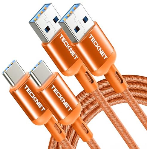 TECKNET USB C Fast Charging Cable, 2 Pack 2M 3.3A Nylon Braided Type C Cable for iPhone Samsung Galaxy S22 S21 S20 Google Pixel Xiaomi Sony Xperia and more
