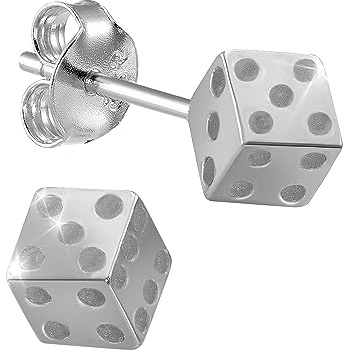 NKlaus Ohrstecker für Damen Silber 4x4mm; 1,4 g Würfel 925 Kinder, 2 Stück