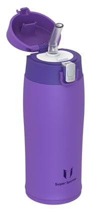 Super Sparrow Water Bottle with Straw - Ultralight Stainless Steel 18/10 Travel Mug - 350ml - BPA Free - Insulated Metal Flask - Leakproof Water Bottle for Sports, Travel, Work