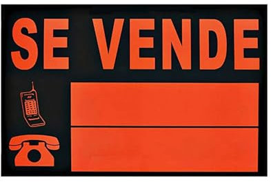 Super Mundo - Cartel Se Vende 35x50 cm ideal Inmobiliaria Cartel Vende Resistente de PVC Reflectante Señal Se Vende para lugares públicos y exteriores Colores (35x50 cm)