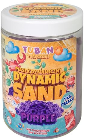 TUBAN Dynamischer Sand 1kg – 1000 g – Kinetischer Sand – Spielsand Spielzeug – Für Kinder – Förderung der Feinmotorik – Trocknet Nicht Aus – Farbe Violett