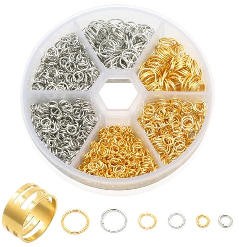 900 Stück Biegeringe Offene Spaltringe Binderinge für Schmuckherstellung, kleine Anhänger, Schlüsselanhänger, DIY-Werkzeug 4 mm, 5 mm, 8 mm, Golden und Silber