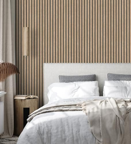 GAULAN 682662 - Papel pintado de listones de madera natural imitando el diseño de palillería para pared salón cocina baño dormitorio pasillo - Rollo de 10 m x 0,53 m