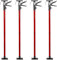 tectake® Plasterboard Prop Set, Telescopic Pole Adjustable 115-290 cm, 30 kg Capacity Ceiling Support, Quick-Tension Mechanism, Slip-Resistant, Ball Joints, Hand Lifting Jack Extension Pole - 4X red