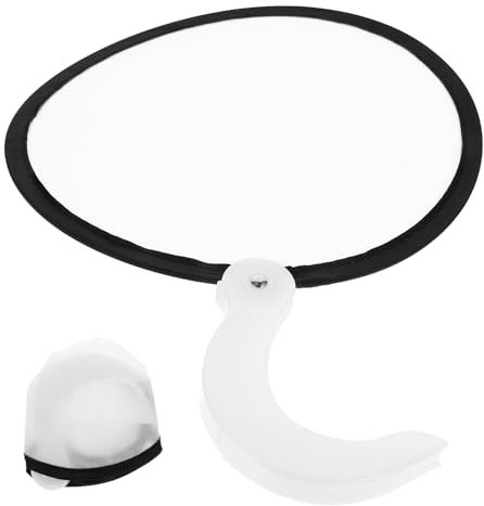 VINTORKY Ventilador Plegable Redondo para Danza y Decoración De Bodas Fan De Mano Portátil y Silencioso para Verano y Eventos Sociales