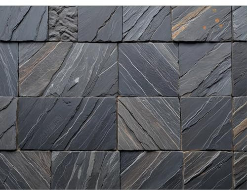 Awexzecor Custom Size Peel and Stick Mural - HD Black Rock Effect Kitchen Bathroom Theme Wall Mural Easy Installation Self-Adhesive Wallpaper Mural