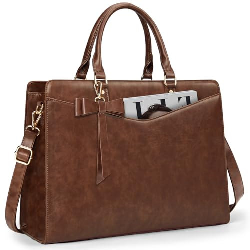 Dakuly Sac Cabas Femme Grande Sac à Main Sacoche pour Ordinateur Portable 15,6 Pouces Sac de Cours Sac Travail Femme PU Cuir Sacoche Bandoulière