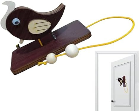 Handgefertigter Spechtklopfer, Specht-Türklopfer, Specht-Türklopfer aus Holz, mechanisch, interessante Türklingel