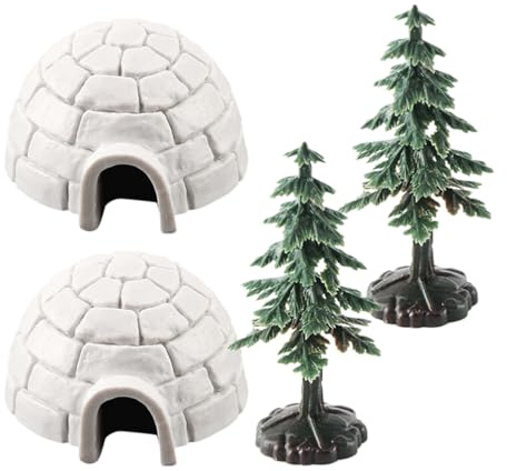 TOYANDONA 1satz Künstliche EIS-Haus Modelle Mini Weihnachtsdeko -teilig Mit Realistischen EIS-Haus Figuren Und Weihnachtsbäumen Für Tisch Tischlandschaften Für Festliche Dekoration
