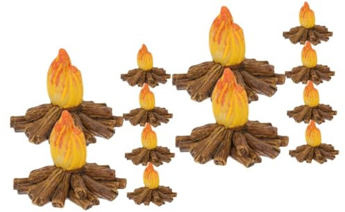 SEWACC 12 STK Harz Feuer Mini-Camping Miniaturgarten Mini-Kamin Kinder Spielzeug hühner Spielzeug Mini-Spielzeug loderndes Spielzeug Landschaftsgestaltung falsches Feuer Mikro-Fake-Feuer