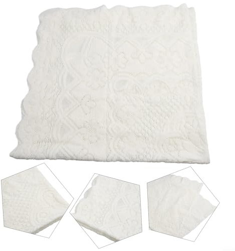 Vintage Embroidered White Lace Tablecloth, Dustproof Table Cover for TV Cabinet (60 * 60cm)