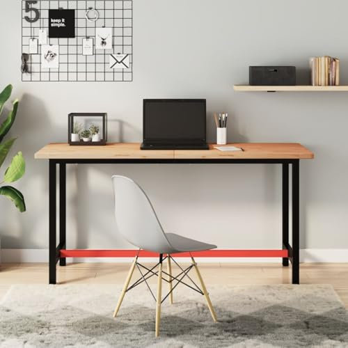 Brokky Schreibtischplatte Massivholzplatte Tabletop Tischplatte Holz Tischplatten 150x55x2,5 cm Massivholz Buche