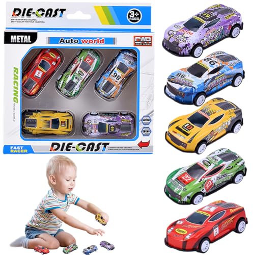 CYZJPRVN Kinder Auto Spielzeug, 5 Stück Auto Spielzeug, Rennauto Kinder, Mini Autos Kinder, Spielzeugautos Set, Geburtstagsgeschenke，Weihnachten Geschenke für Kinder Spielzeug Autos ab 3 Jahren