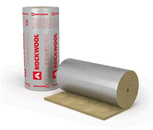 Rockwool KLIMAMAT Steinwolle Isolierung Lamellenmatte alukaschiert 20 - 80mm (braun, 30mm - 8m x 1m)
