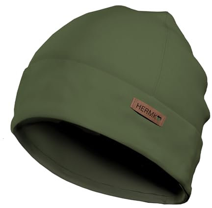 HERMKO 881210 Bequeme Kinder Mütze | ideal für die Übergangszeit ohne einzuengen, Farbe:Olive, Größe:49