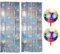 ZMDMAH 2 Stück Glitzervorhang Metallische Glitzervorhang 1m×2m und 4d Discokugel Silber Lametta VorhäNge Disco Deko Party Glitzer Tischdecke Lametta Vorhang Silber Party 80er Party Deko