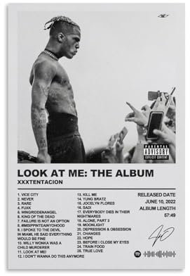 Hotoice Xxxtentacion Poster Rapper Musikalbum Vintage Retro signiert Cover Poster für Zimmer Ästhetische Leinwand Wandkunst Schlafzimmer Dekor 30 x 45 cm