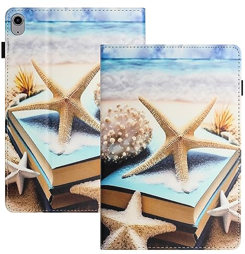 LSPCASA Custodia per iPad mini 7(A17 Pro) 2024, custodia protettiva flip folio per iPad mini 6 2021, 21,1 cm, in pelle PU, con funzione leggio, portapenne per iPad mini 7ª/6ª generazione stella marina