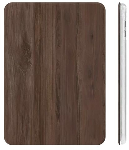 Treer Hülle für iPad mini 7 (A17 Pro, 2024 Modell) / Hülle für iPad mini 6 (2021 Modell, 8,3''), Dünn Ständer Harter Rücken Abdeckung Schutzhülle, Transluzente Case (Braunes Holz)