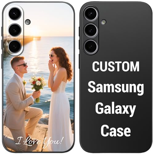 Aebecca Personalised Phone Case for Samsung Galaxy S26 S25 S24 S23 S22 S21 S20 +Plus FE Ultra A56 A55 A54 A53 A52 A36, A35-A06 - Custom Photo Shockproof Liquid Silicone Cover for man woman