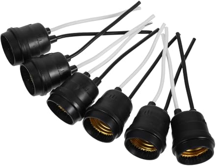 Douille Étanche E27 Cordon, Support Lampe Jaune, Lot 6 | Résistant à Chaleur, Installation Facile, Usage DIY et Espaces Commerciaux, Design Simple