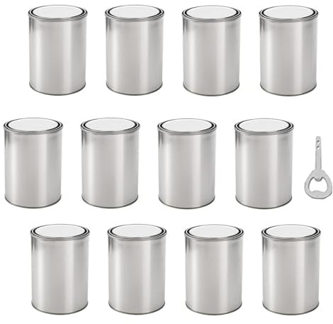 Barattoli Vernice Vuoti - Pezzo Metallo 0.5l, Contenitore Vuoto | Latta Con Coperchio Per Arte Artigianato Progetti Pittura Garage Organizzazione Prodotti Chimici Solventi Casa Officina Strumento