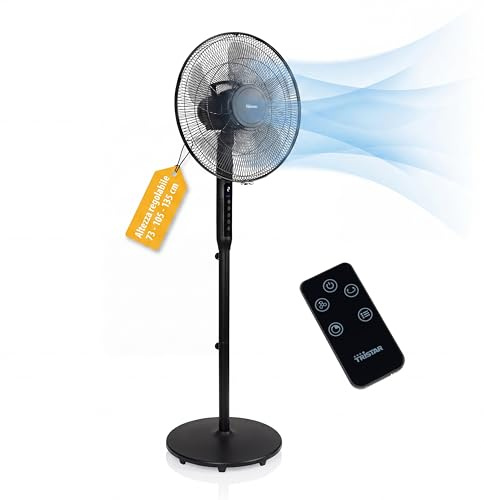 Tristar Ventilador de pie – Altura ajustable – 55 W – Diámetro: 40 cm – Oscilante – 3 velocidades, 3 modos – Temporizador 9 h – VE‑5796