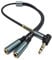 Audio Splitter Cable,Haokiang Gold Plated 90 Degree Right Angle 3.5mm Male to 2 Female Jack Headphone Audio Stereo Y Splitter Adapter Cable for Tablets, MP3 Players (Blue)
