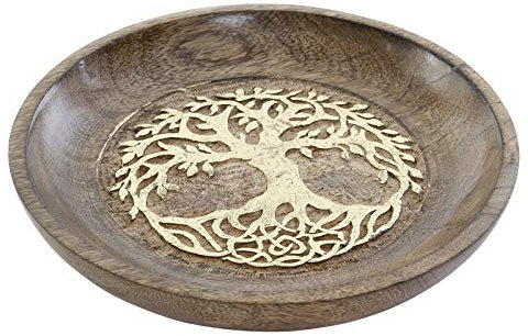 Dream Hogar Bandeja vaciabolsillos arbol Rustico Mango 22,5x22,5x4 cm