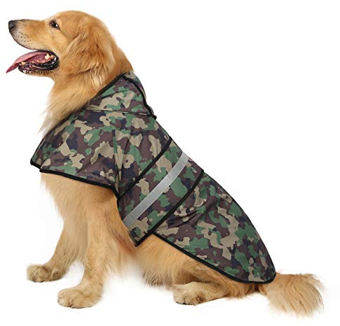 HDE Dog Raincoat Hooded Slicker Poncho for Small to X-Large Dogs and Puppies (Camo, X-Large)