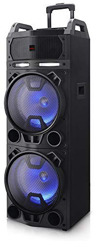 AIWA KBTUS-900, Altavoz Trolley Bluetooth con 2X Micrófono Inalámbrico Y Mando, Talla Única, Negro
