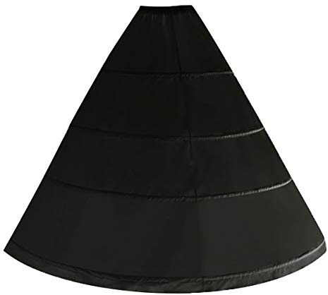 YULUOSHA Damen-Petticoat mit 4 Ringen, A-Linie, bodenlang, Unterrock für Hochzeit, Ballkleid, Brautkleid