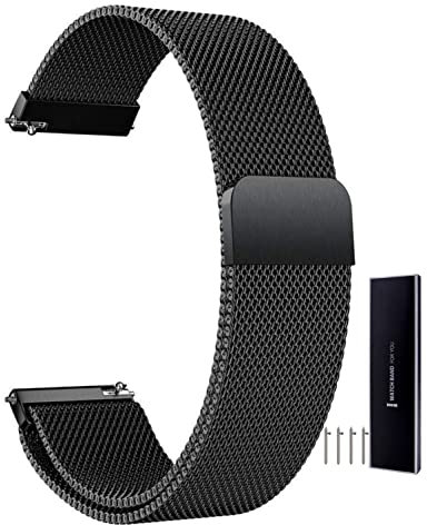 ZZDH Uhrenarmband Edelstahl Mesh Uhrenarmband Metall Magnetverschluss Armband Smartwatch Ersatzband Schnellverschluss Watch Strap Band Für Damen Herren 14mm 16mm 18mm 20mm 22mm 24mm 23mm für Männer Fr