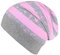 Wollhuhn ÖKO Leichte Mädchen/Jungen Beanie-Mütze Bündchen Elastisch Übergangszeit/Sommer Kinder-Mütze Baumwolle (Öko-Stoffe, Bio) 22222235 (Streifen Grau-Rosa breit, M)