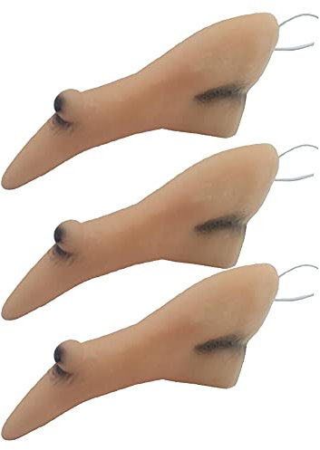 JIHUOO 3 Pièces Nez de Sorcière avec élastique Faux Nez Latex Accessoires Costume de Fête pour Halloween
