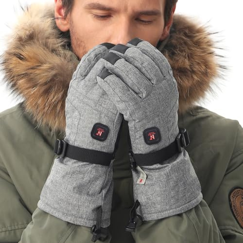 Aroma Season Guantes térmicos con batería recargable para hombres y mujeres, guantes de invierno alimentados por pilas, guantes de invierno para actividades al aire libre, guantes de senderismo para