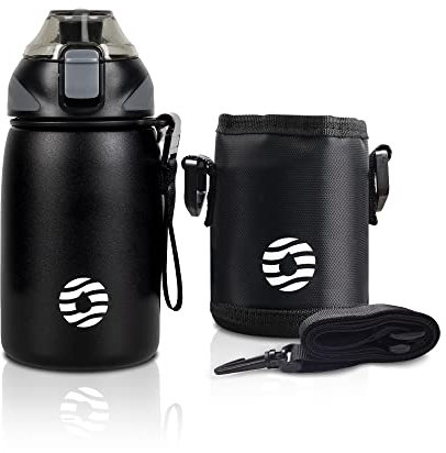 Fjbottle Botella Agua Acero Inoxidable Deportiva de 1L, 800ml, 600ml, 400ml Botella Termica para Niños, Termo sin BPA