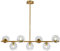 KCO Lighting Sputnik Lámpara de araña de cristal transparente de 7 luces, lámpara colgante moderna de mediados de siglo